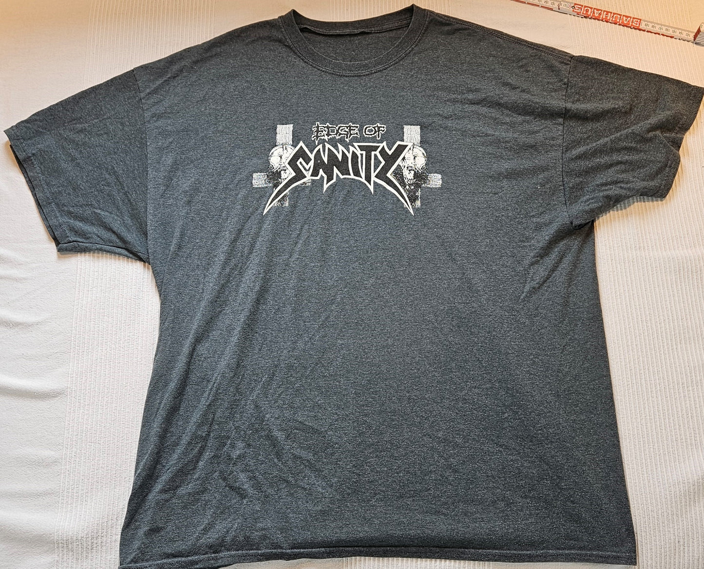 Edge of Sanity - Cross Logo - Grey - Screen Print T-shirt (2H5) 1 x 2XL only (Archive shirt)