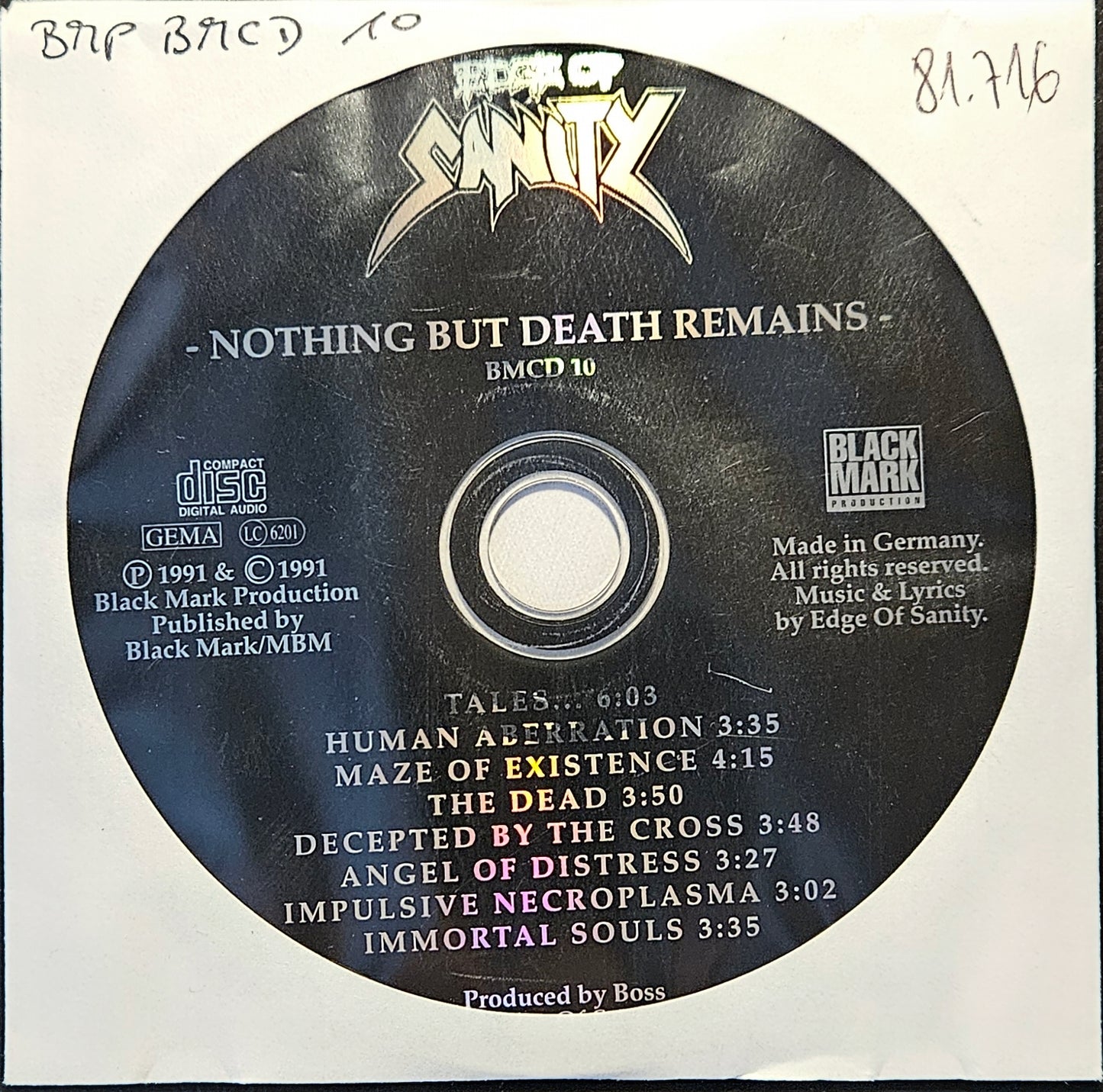 Edge of Sanity - Various Original CD's
