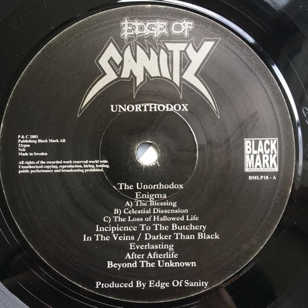 Edge of Sanity - Unorthodox - LP - 2003 Re-issue - Signed by Dan Swanö